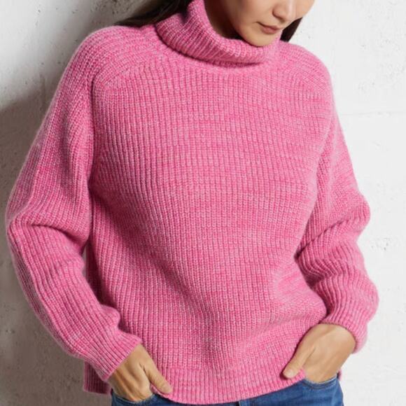 Fashion Nova NWT Clover Pink Chunky Knit Turtleneck Sweater Women’s 1X - Picture 1 of 12
